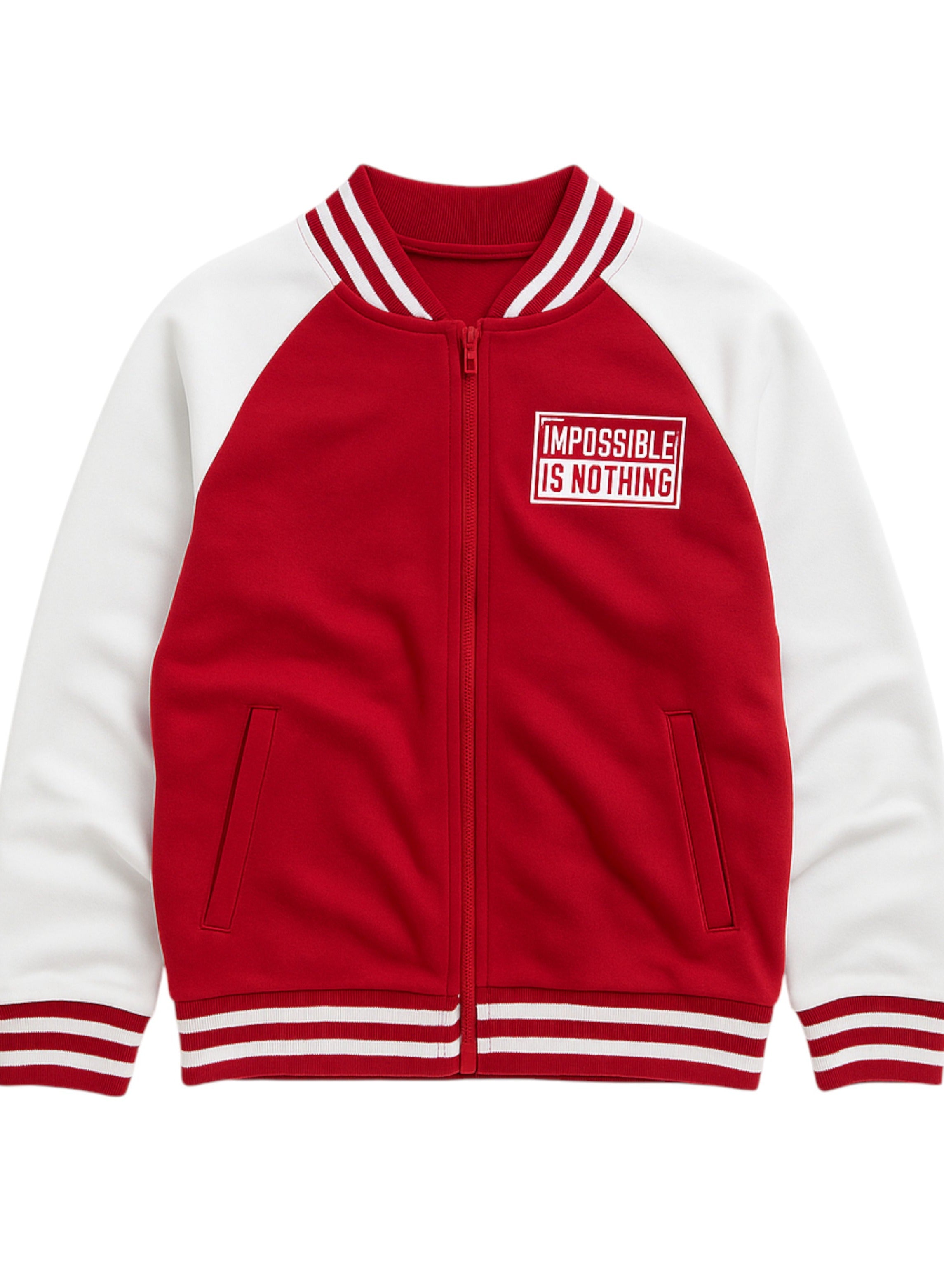 Boys' Trendy Red & White Sports Tracksuit “ Break The Rule Print