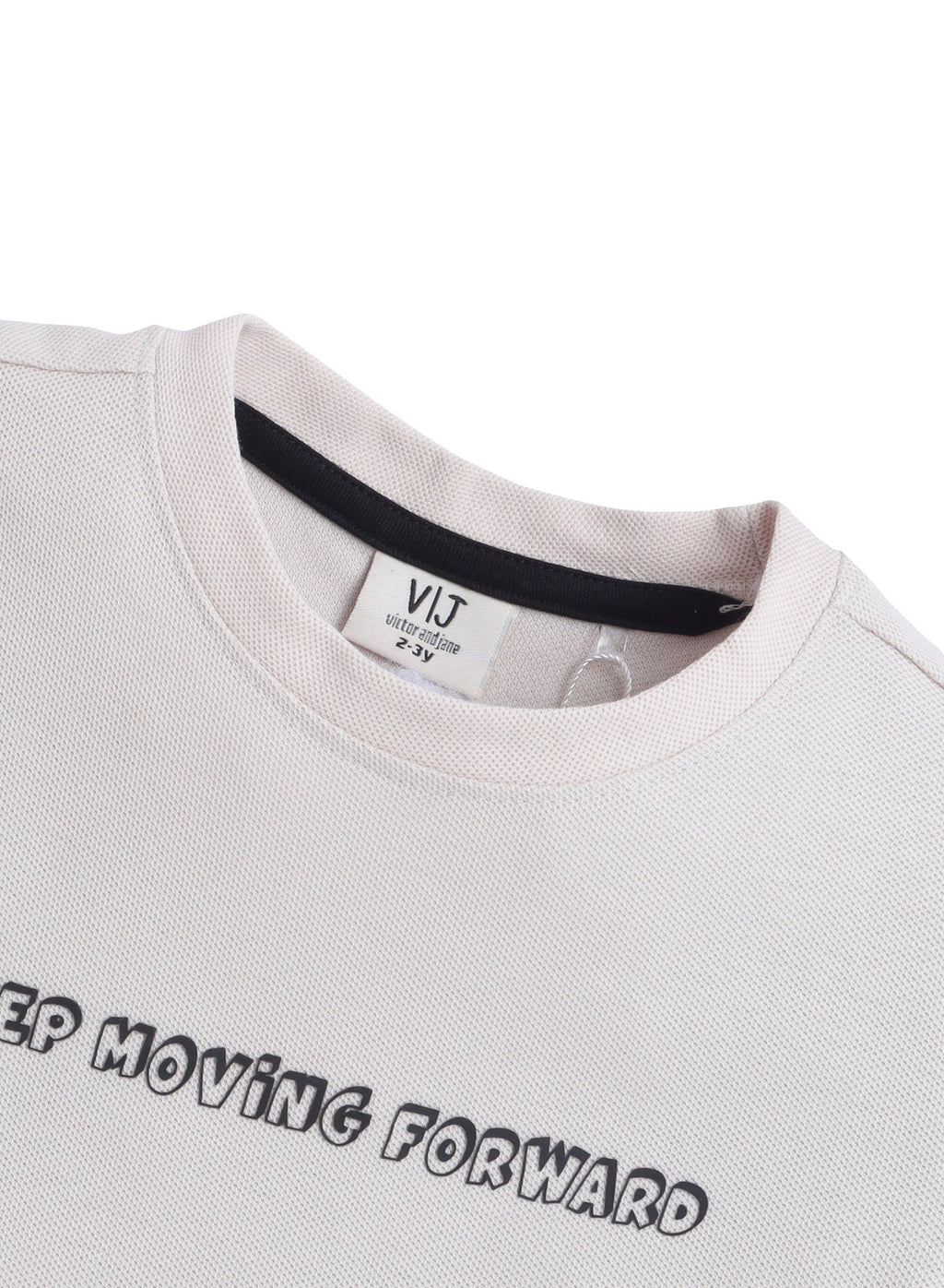 Junior Boys Beige ˜Keep Moving Forward’ Cotton T-Shirt