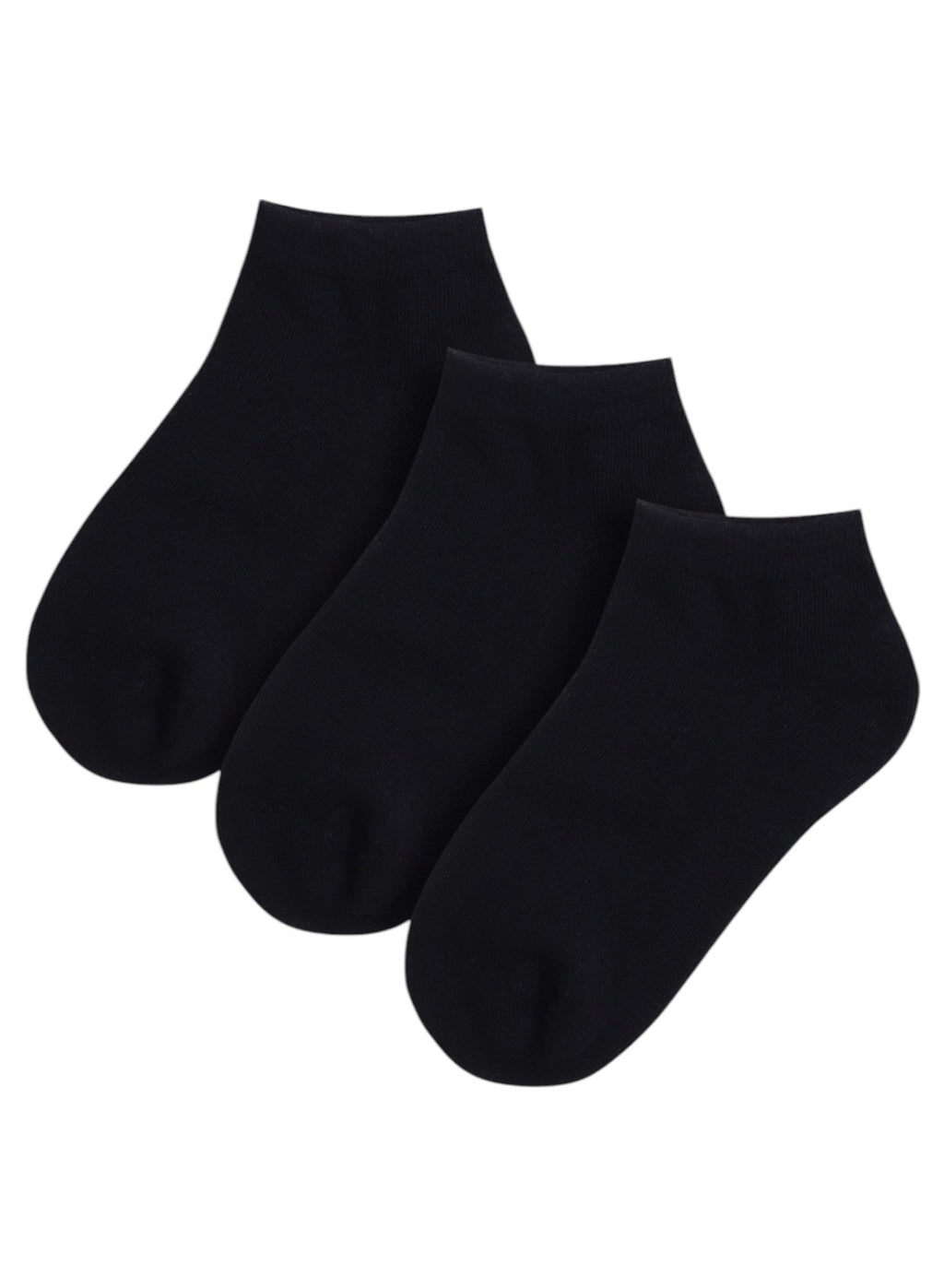 Solid Ankle Length Socks Pack of 3 - Black