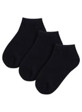 Solid Ankle Length Socks Pack of 3 - Black