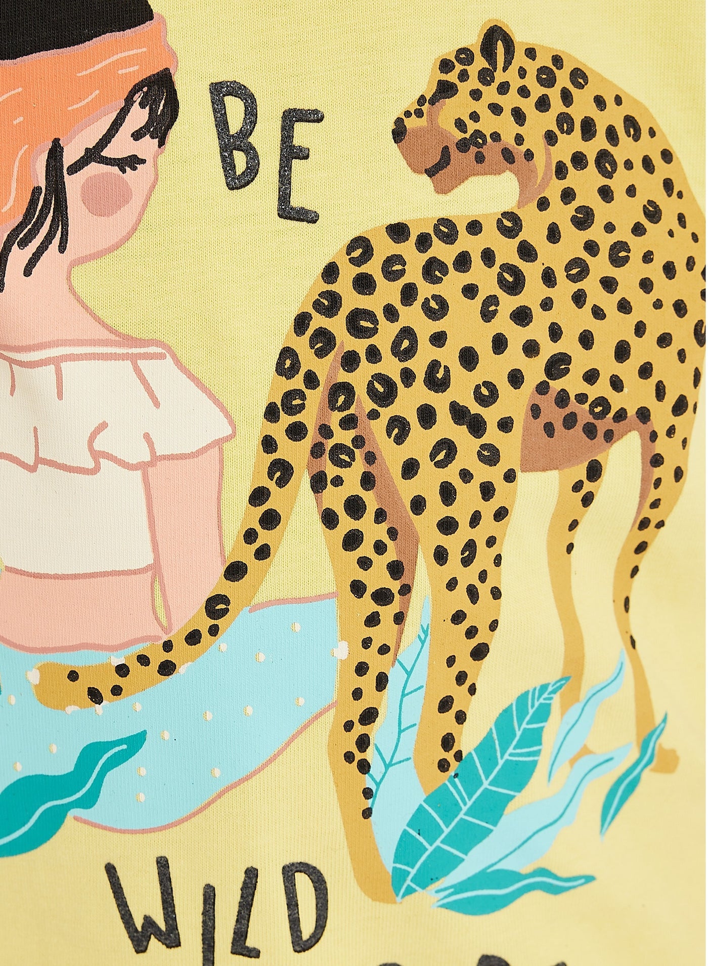 Victor And Jane Leopard Graphic Fashion T-Shirt - Yellow