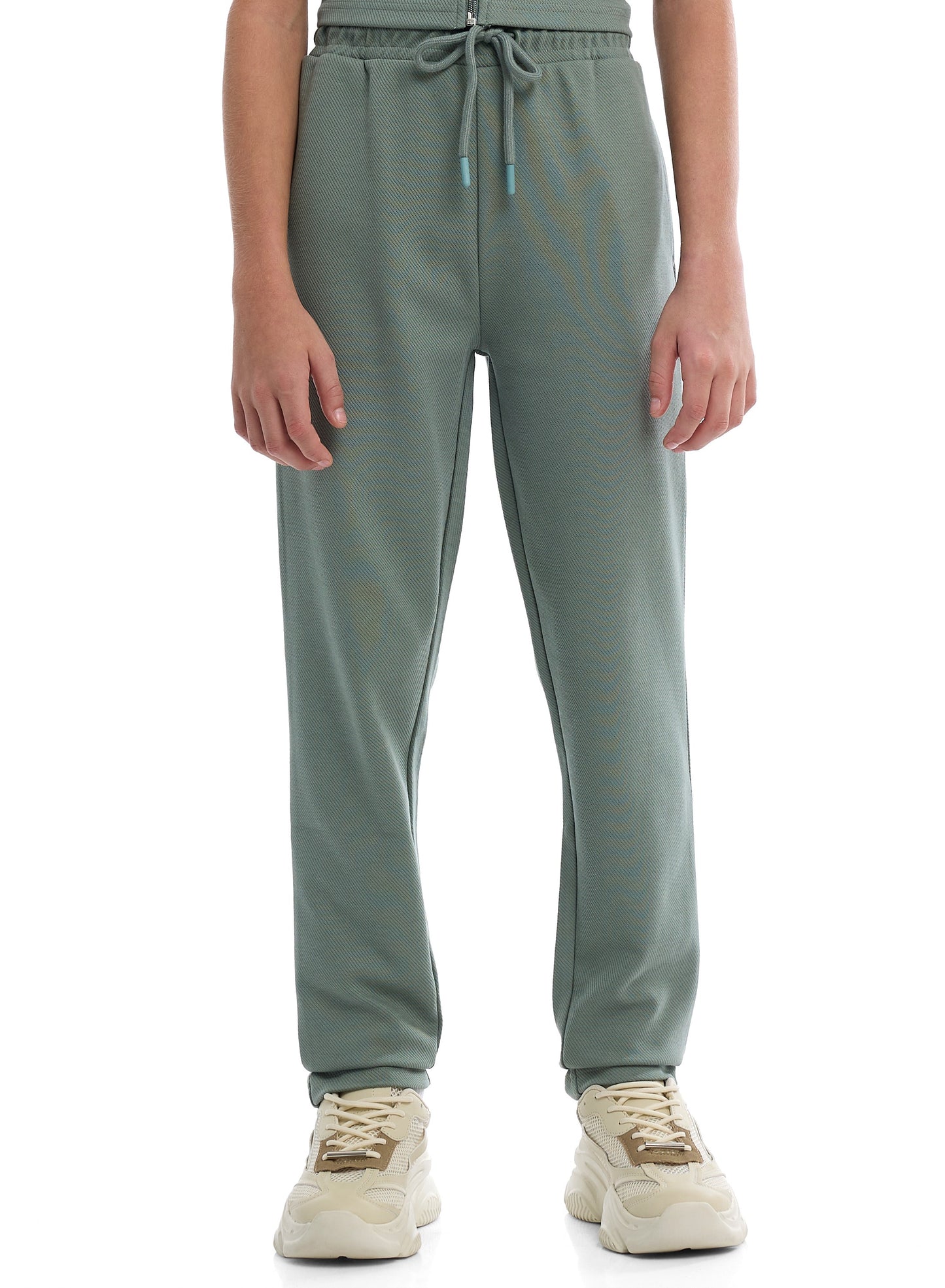 Boys Olive Green Twill Co-ord Set | Zipper Shirt & Jogger Pant | Kids Utility Style Outfit