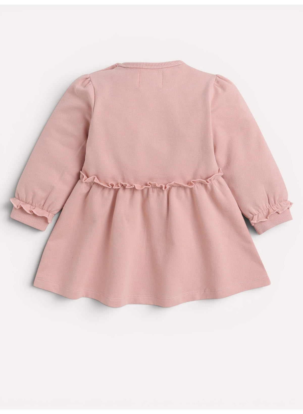 Girls Ruffle Waist Long Sleeve Dress