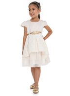 Chic Jacquard Champagne  Party Dress With Mesh & Decoration