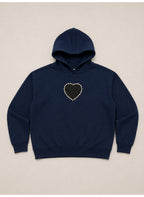 Girls Heart Detail and Graphic Back Sweatshirt Hoodie Top