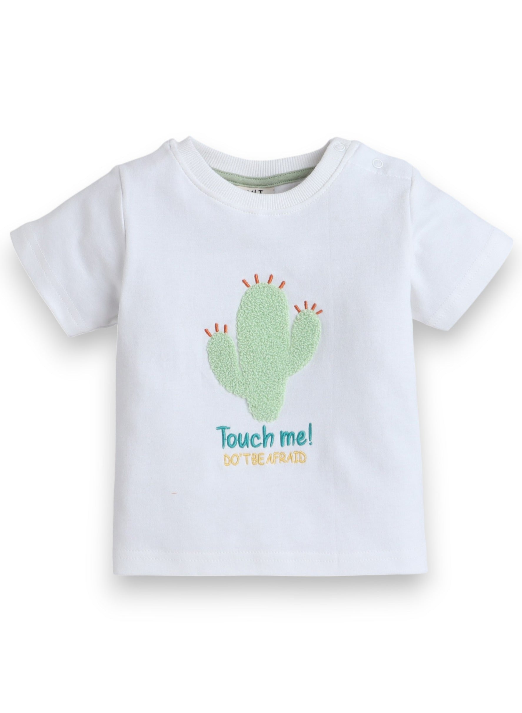 Victor And Jane Infant 2Pc Set, T-Shirt With Cute Cactus And Grey Shorts