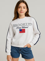 Brooklyn Graphic Sweatshirt “ Off White | 100% Cotton Fleece |