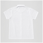 victor and jane white junior girls short sleeve collared shirt with a clean back view
