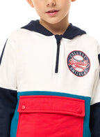 Boys' 2-Piece Half Zipper Hoodie And Jogger Set