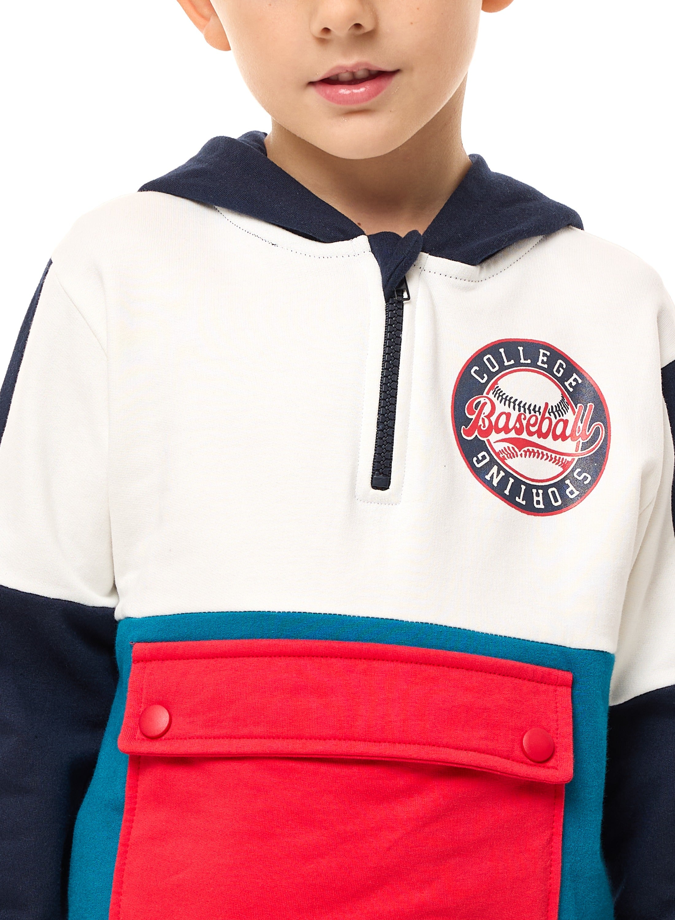 Boys' 2-Piece Half Zipper Hoodie And Jogger Set
