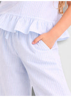 Girls Striped Pants Top Set