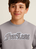 Boys' Beige Œfearless” Graphic Sweatshirt