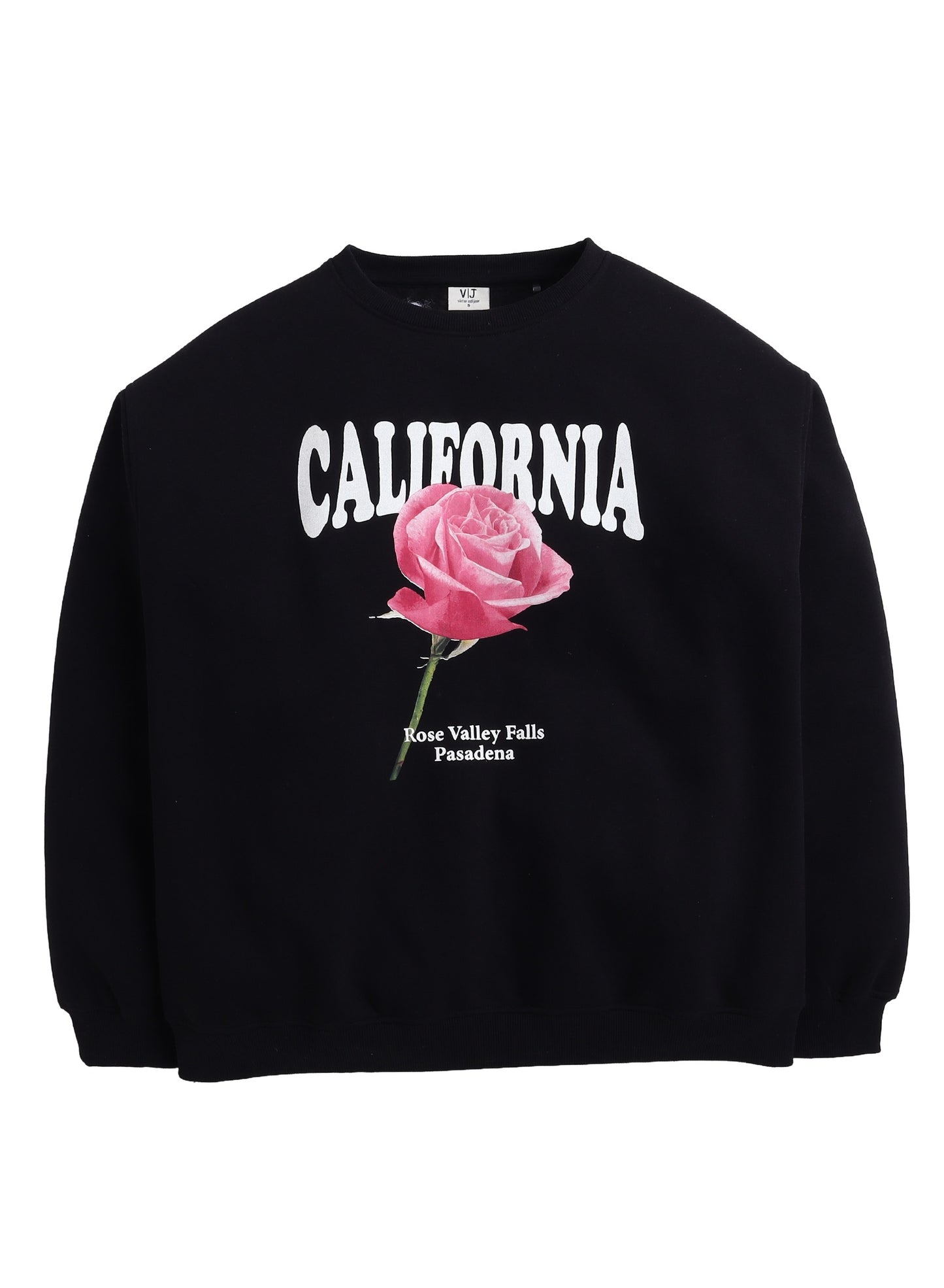 California Rose Graphic Sweatshirt – 100% Cotton Fleece | Photographic Puff Print