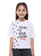 Victor And Jane Girls 2 Pc Set - Embellished Top With Matching Straight Pants