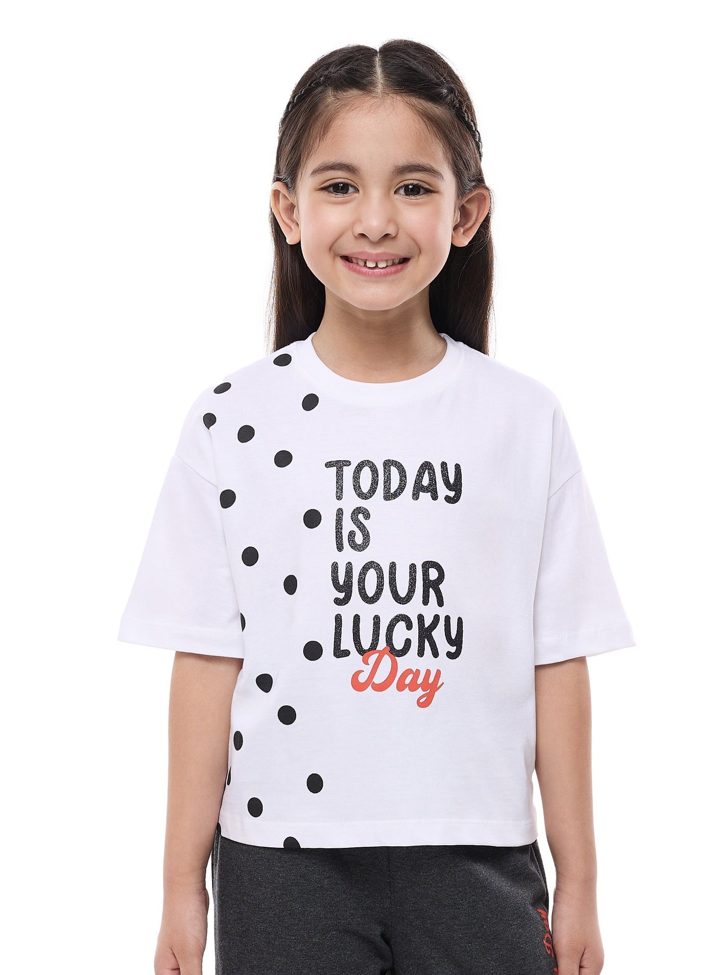 Victor And Jane Girls 2 Pc Set - Embellished Top With Matching Straight Pants
