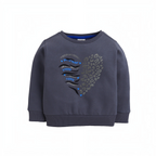 victor and jane grey cotton sweatshirt featuring a heart graphic with leopard print and Brave Heart text
