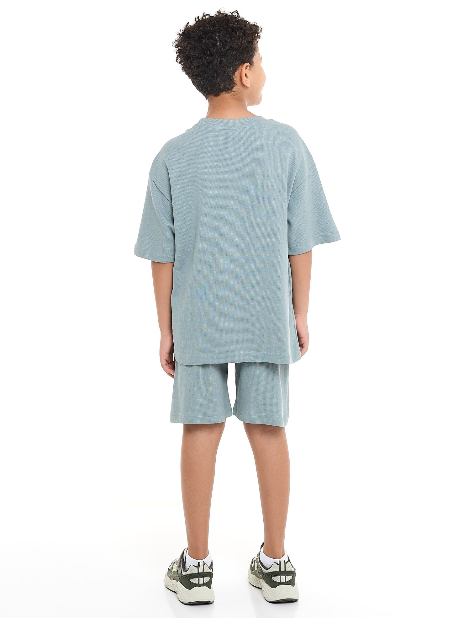 Victor and Jane Boys' Cord Set – Slate Grey T-Shirt and Shorts Outfit