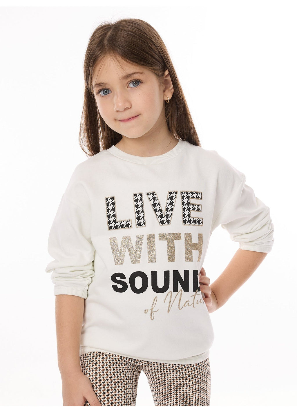 Victor And Jane Girls - Sweat Top And Leggings Set With Applique Embroidery