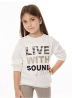 Victor And Jane Girls - Sweat Top And Leggings Set With Applique Embroidery