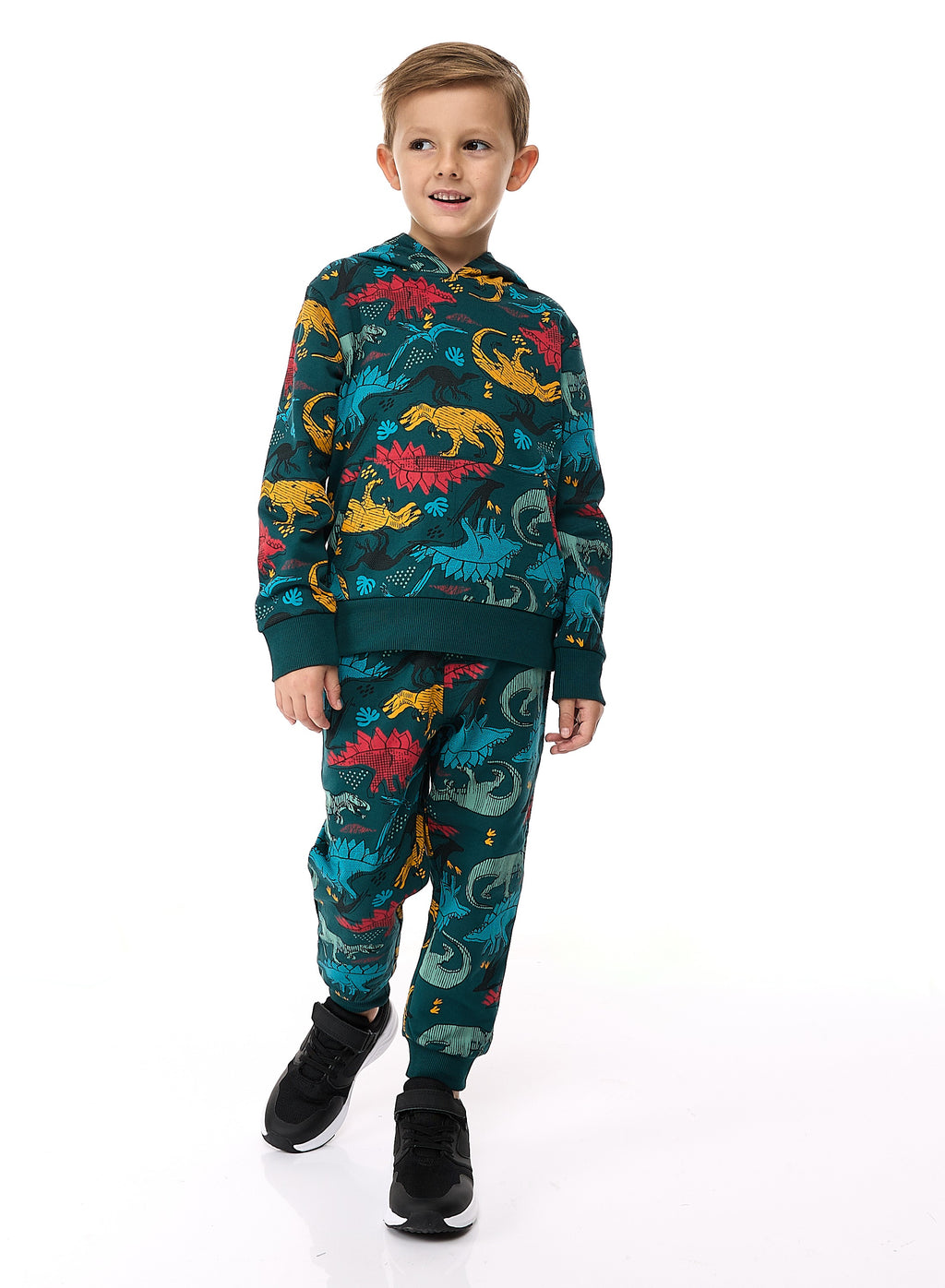 Boys' 2-Piece Printed Dinosaur Hoodie And Jogger Set