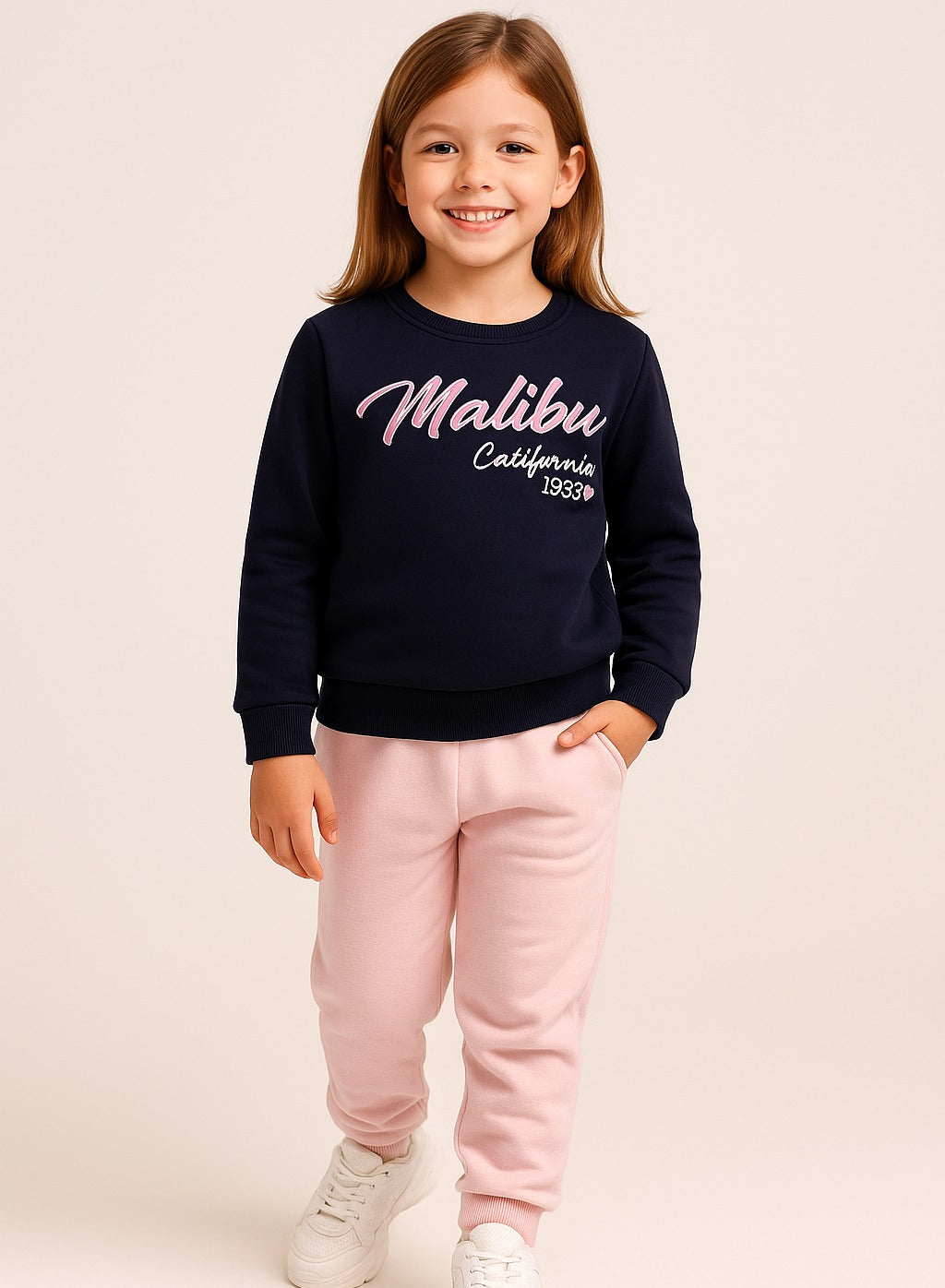 Girls’ – “Malibu California 1983” Slogan Sweatshirt | 100% Cotton,