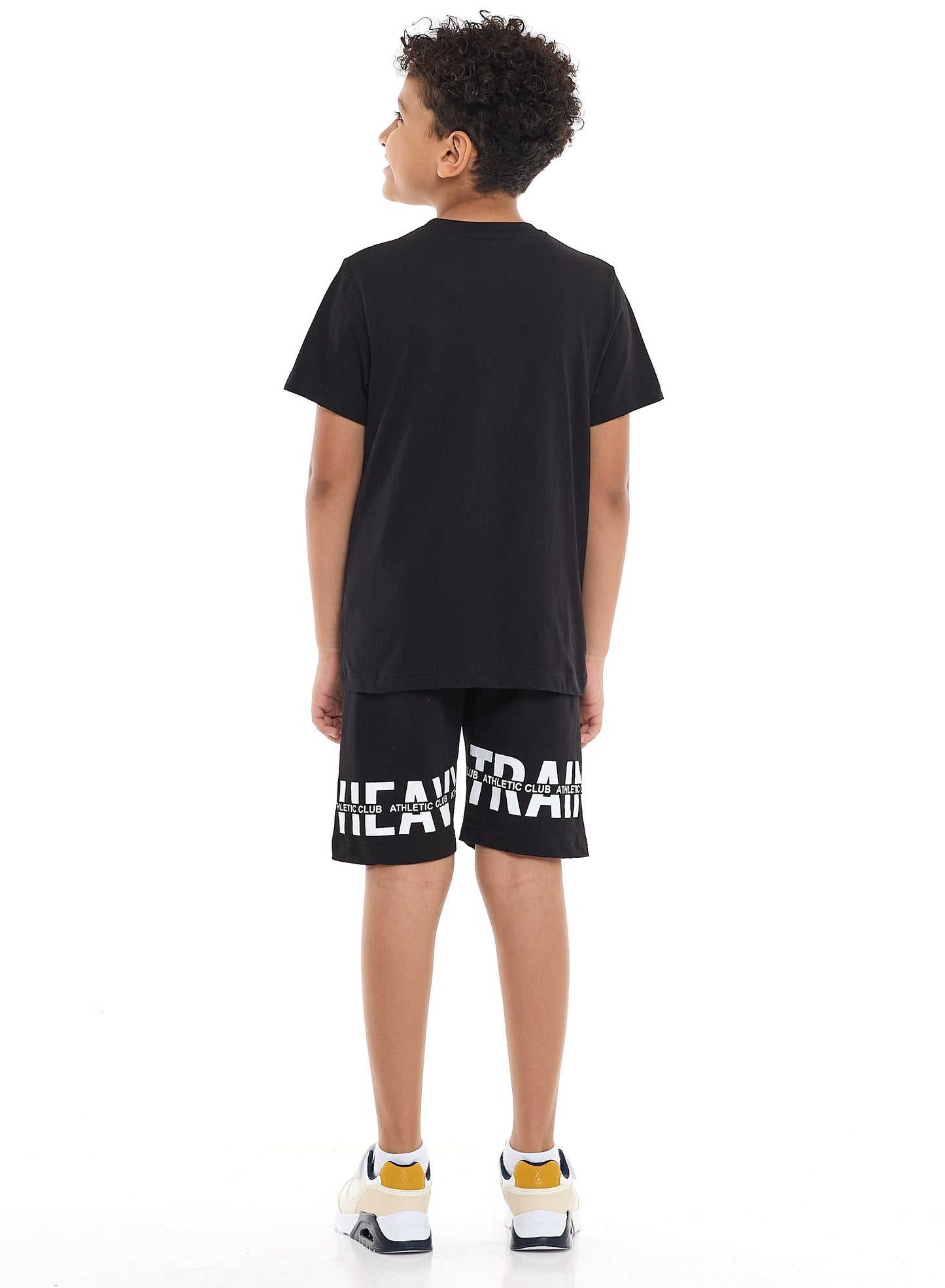 Victor and Jane Sr Boys' Slogan Print Set - Black