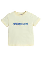 Victor And Jane Cotton Kind & Humble Print Short Sleeves T-Shirt - Light Yellow