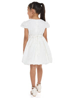 Ivory/Gold Bow Jacquard Dress