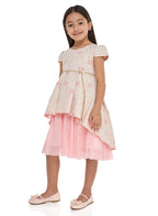 Chic Jacquard Peach  Party Dress With Mesh & Decoration