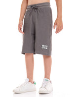 Victor and Jane Cotton Graphic Comfy Fit Half Sleeves T-Shirt & Shorts/Co-ord Set - Grey
