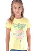 Victor And Jane Summer Graphic Fashion T-Shirt - Yellow