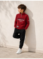 Boys’ Half Zip Text Detail Pullover