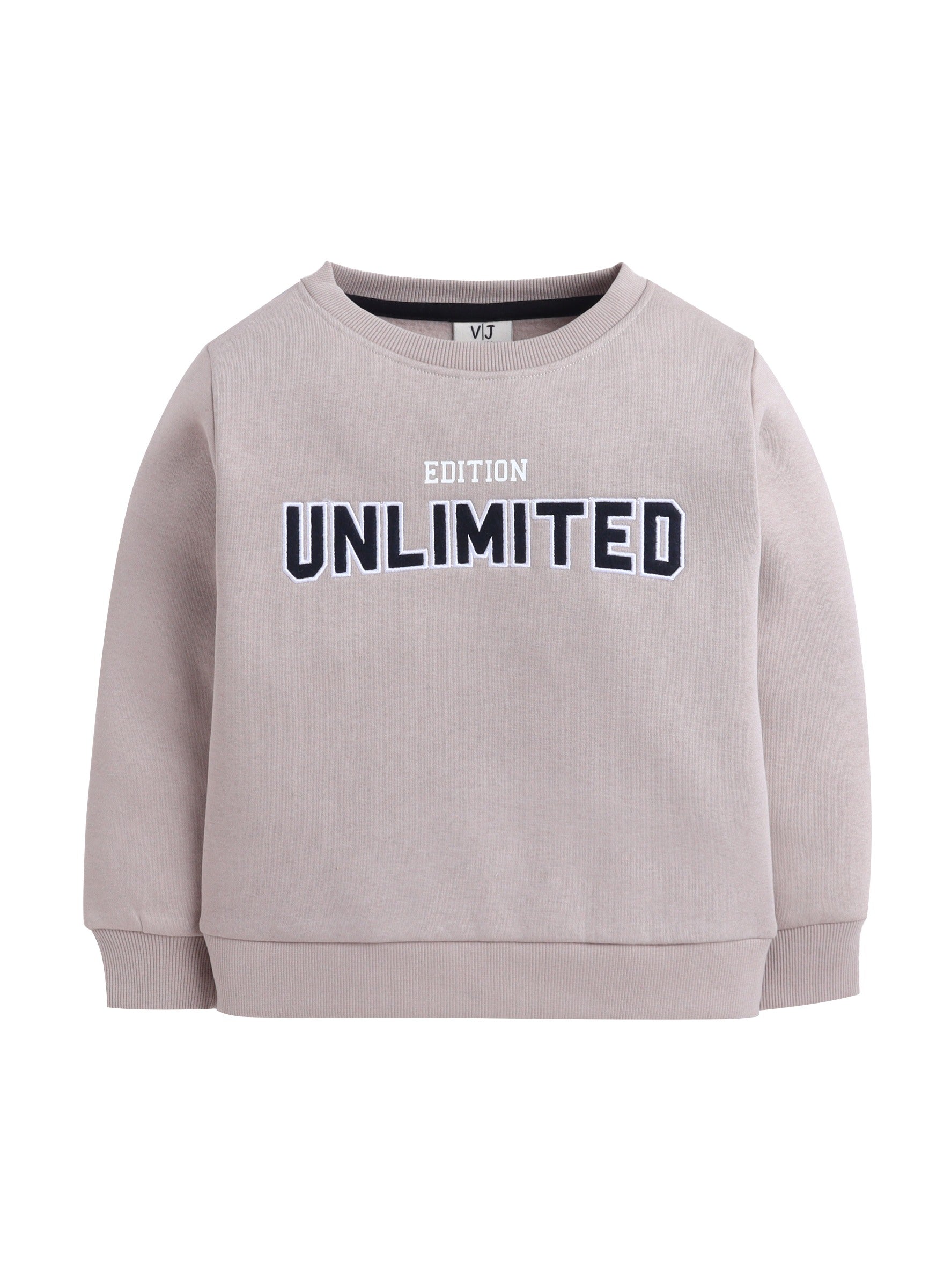 Boys' Beige "Unlimited Edition" Graphic Sweatshirt