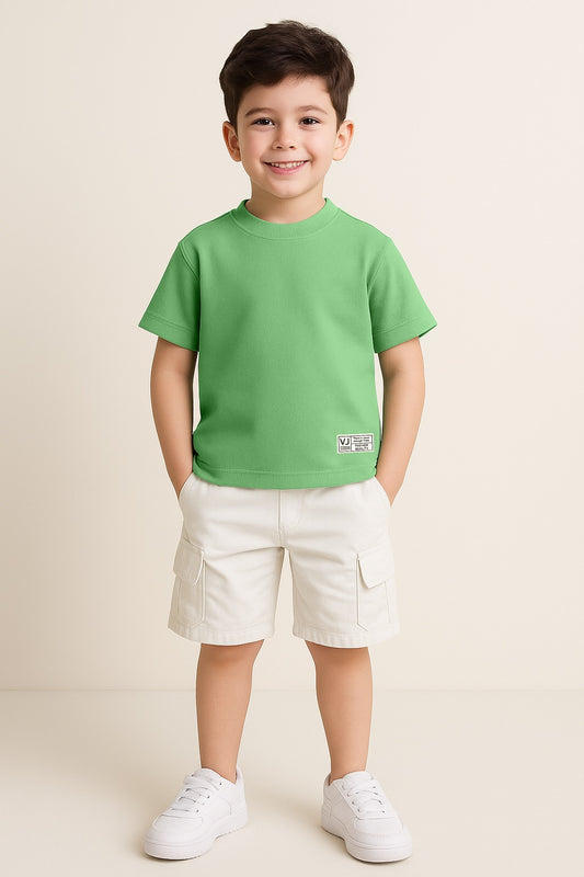 Junior Boys Cotton Tee - Mint Green