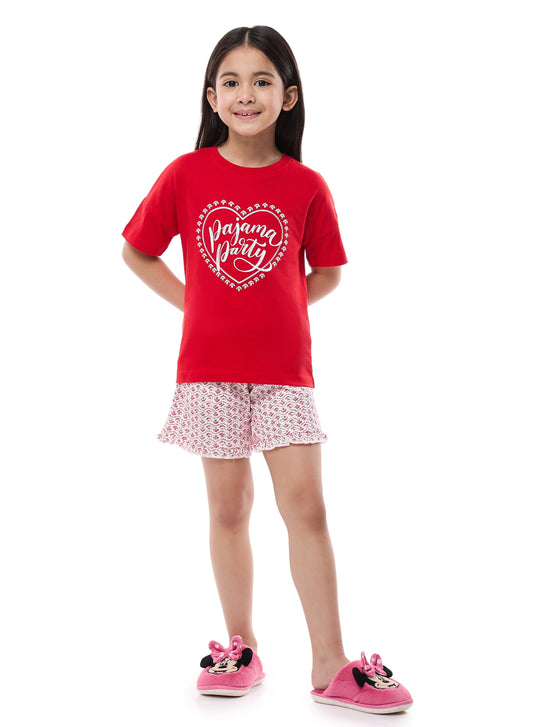 Victor and Jane Girls' PJ Set – Soft Shorts and Top Sleepwear Set 2-3YRS