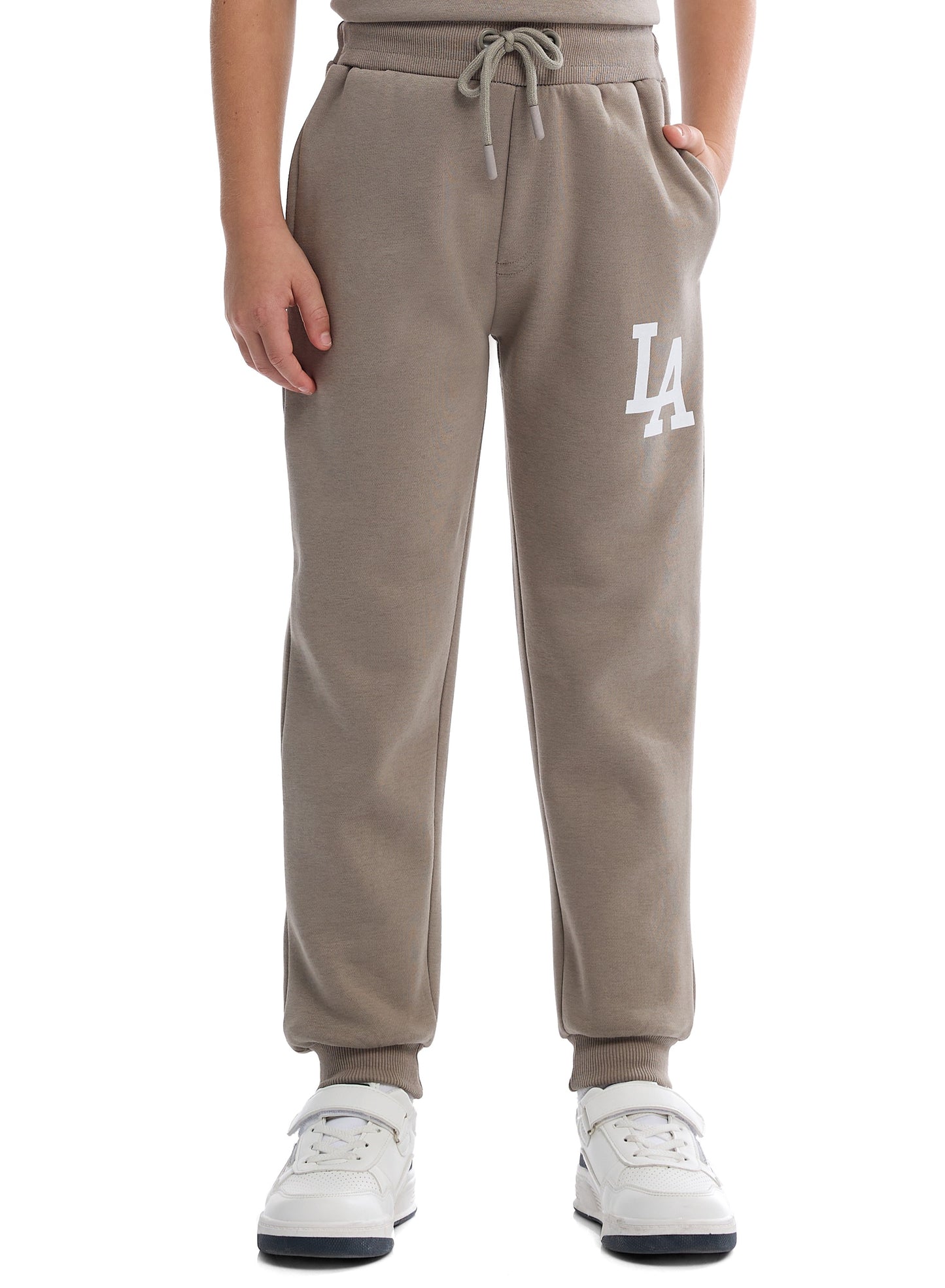 Boys LA Zip-Neck Fleece Tracksuit - Olive Green