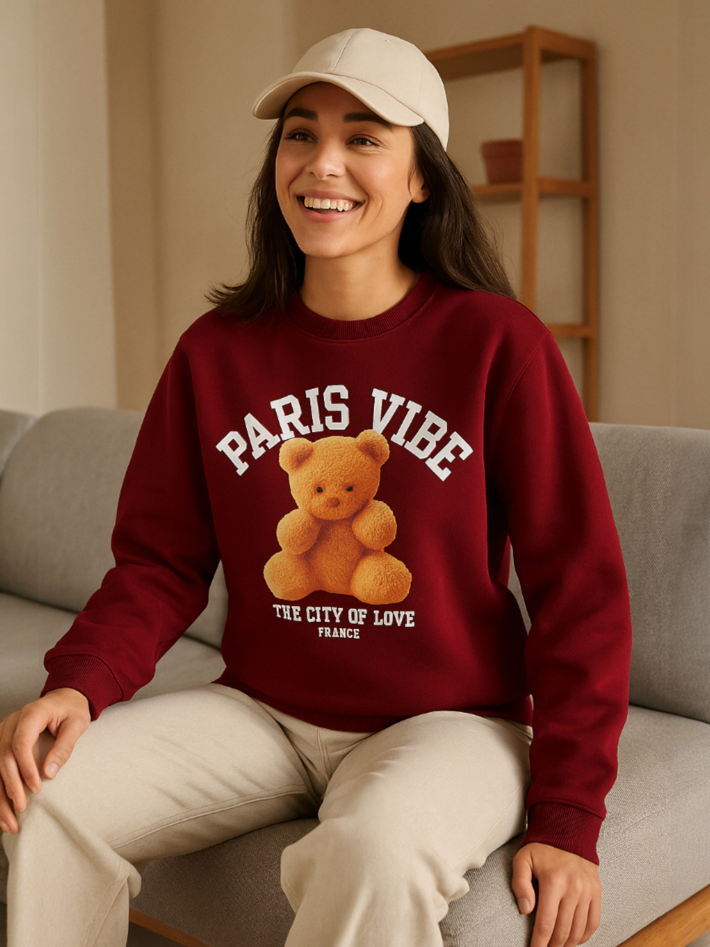 Paris Vibe Graphic Sweatshirt “ 100% Cotton Fleece | Puff Print |