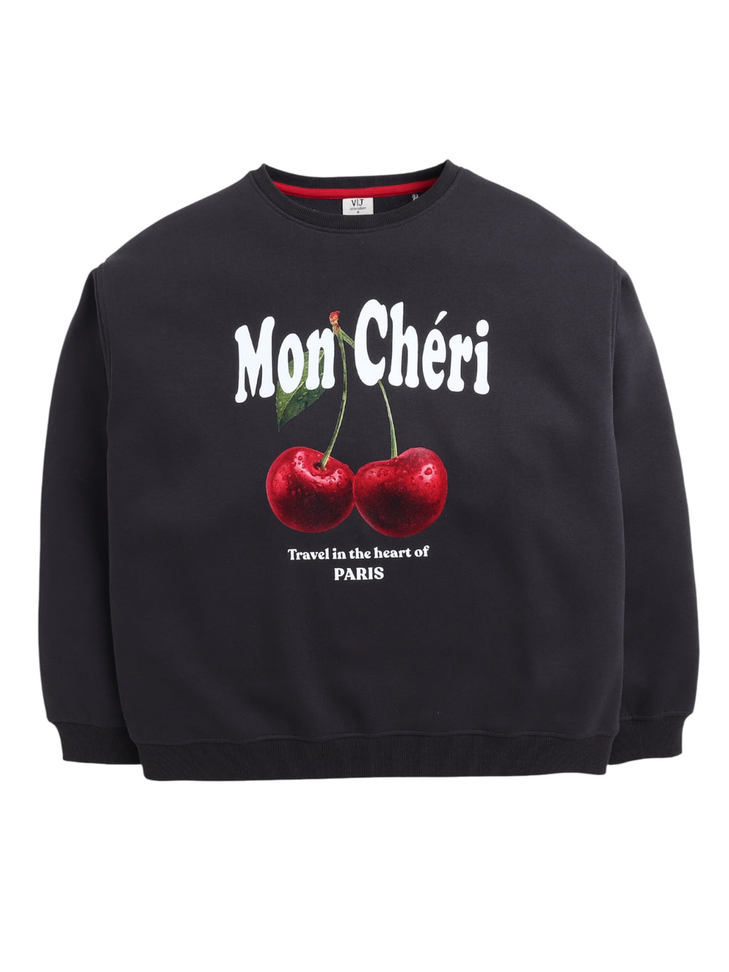 Mon Chã©Ri Cherry Print Sweatshirt “ 100% Cotton Fleece | Puff Print |