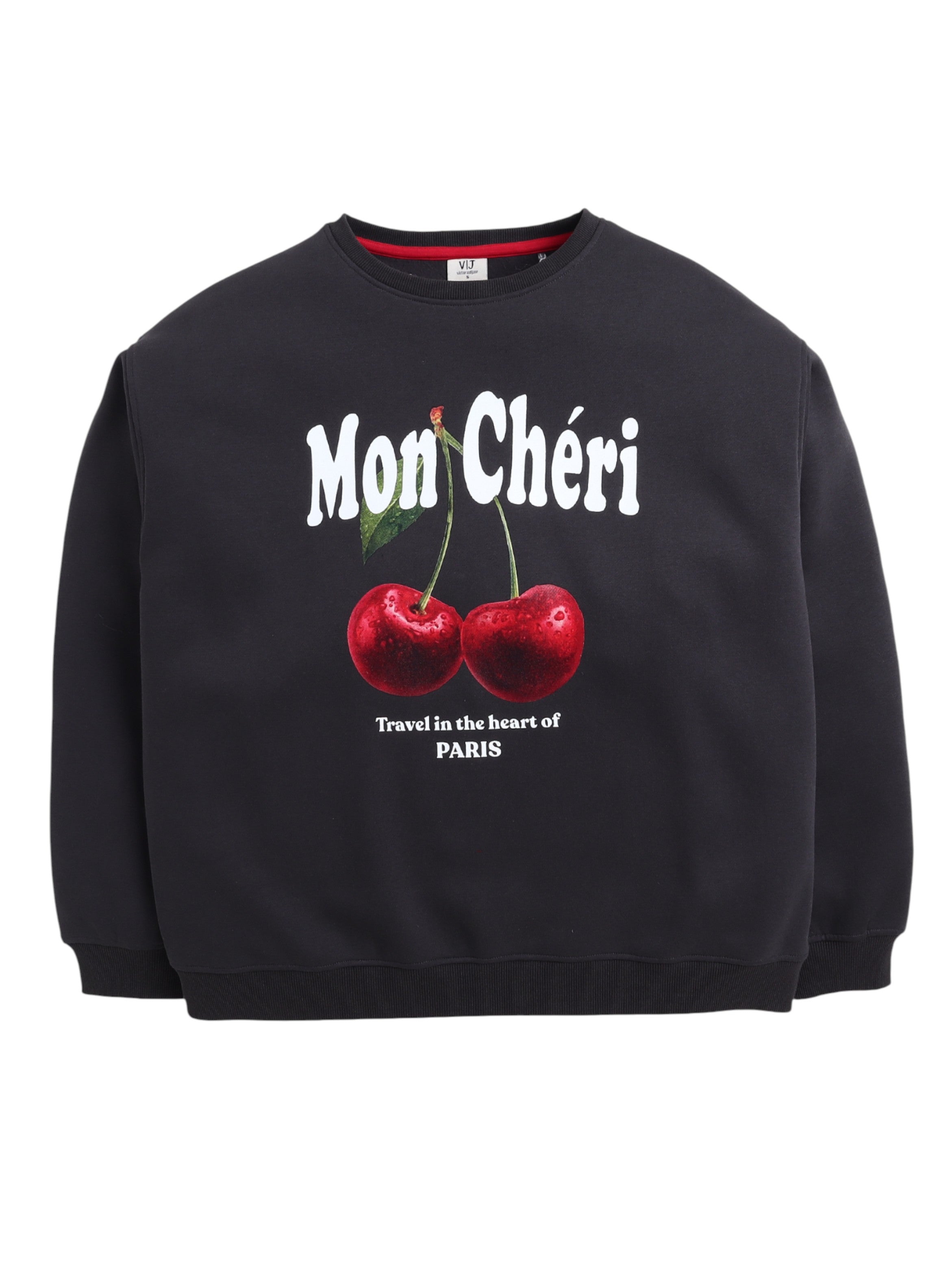 Mon Chã©Ri Cherry Print Sweatshirt “ 100% Cotton Fleece | Puff Print |