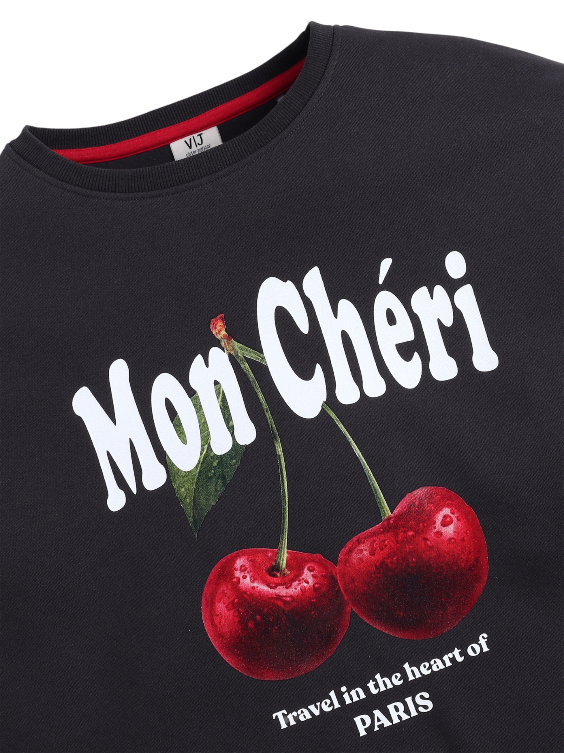 Mon Chã©Ri Cherry Print Sweatshirt “ 100% Cotton Fleece | Puff Print |