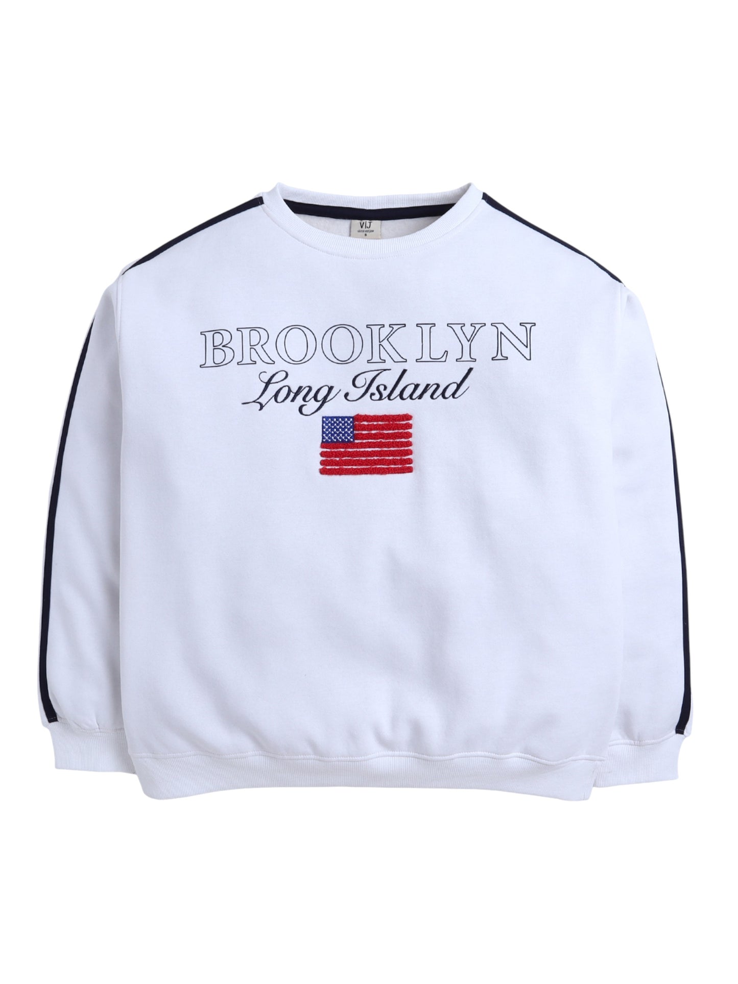 Brooklyn Graphic Sweatshirt – Off White | 100% Cotton Fleece |