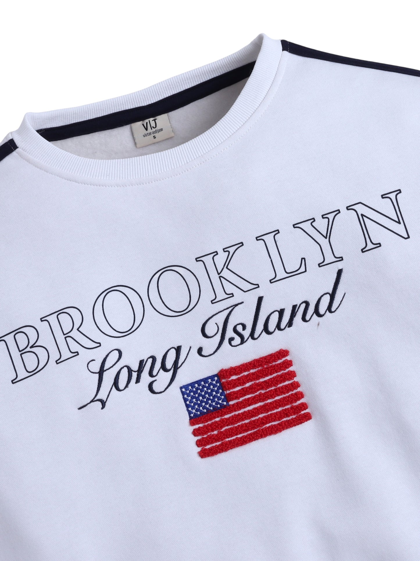 Brooklyn Graphic Sweatshirt – Off White | 100% Cotton Fleece |