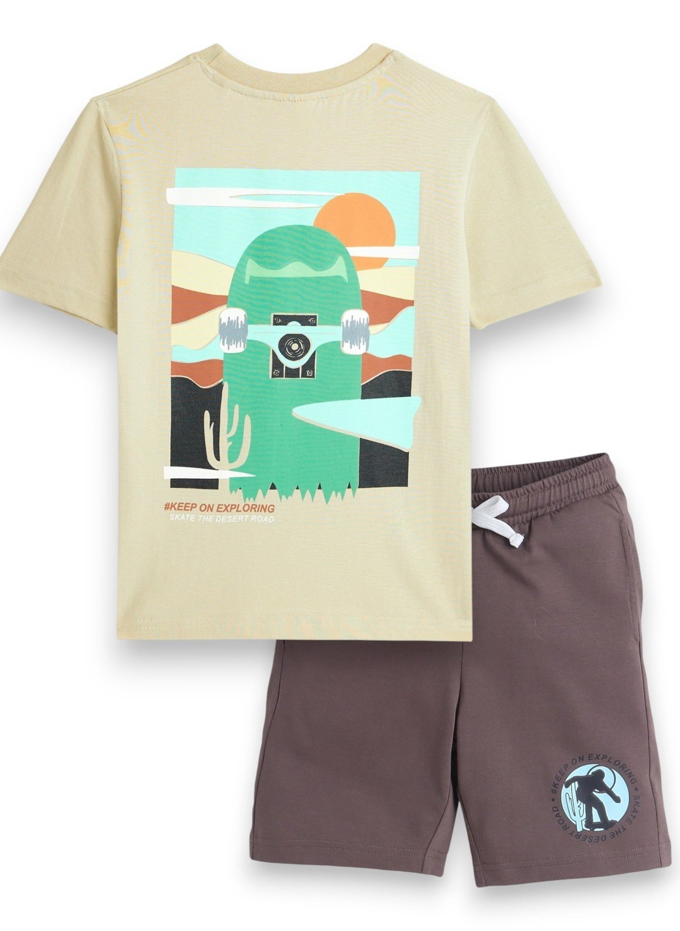 Victor and Jane JR Boys' 2PC Set – "Ride the Streets!" Skateboard, 100% Cotton Summer Wear, Comfertable, 2-3YRS