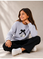 Girls Graphic Pullover Top with Puff Sleeves