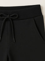 Boys French Terry Joggers With Drawstring Closure “ Black