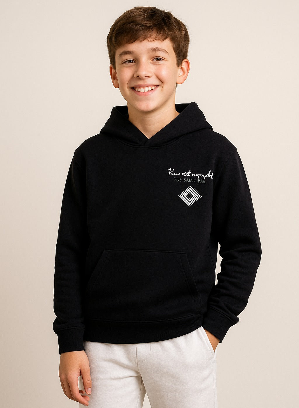 Boys' Black "Blue Saint Paris" Graphic Hoodie