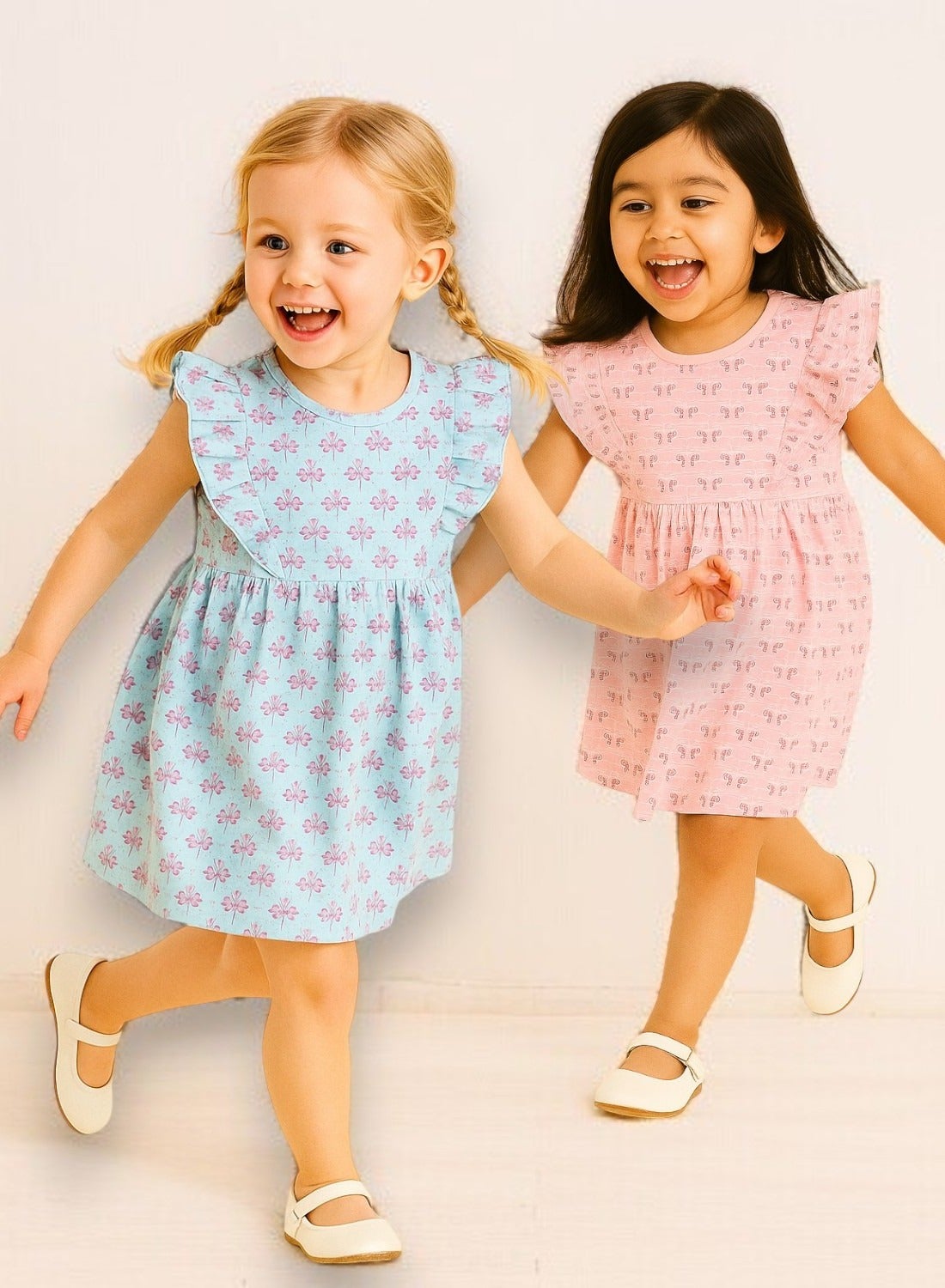 Victor And Jane - All-Over Printed Ruffle Dress (Pack Of 2)