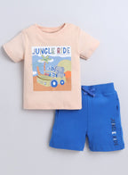 Baby Boys - Wild Safari 2Pc Set - T-Shirt And Shorts With Jungle Animal Print