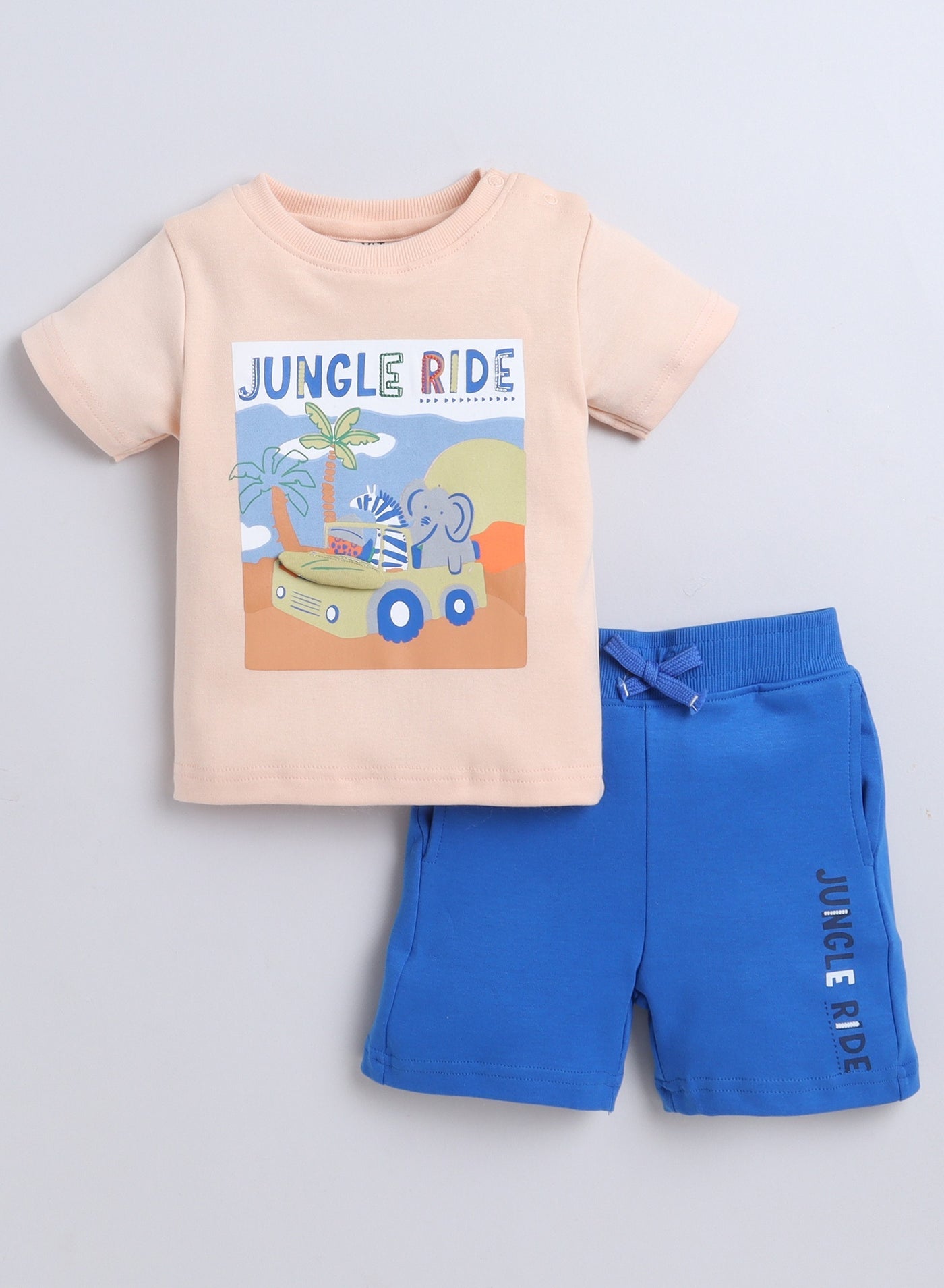 Baby Boys - Wild Safari 2Pc Set - T-Shirt And Shorts With Jungle Animal Print