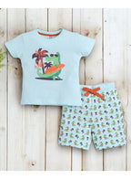 Victor And Jane - Printed T-Shirt And All-Over Printed Shorts Pyjama Set